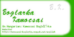 boglarka kamocsai business card